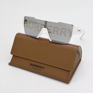 NEW BURBERRY SUNGLASSES BE4291 3007/H WHITE UNISEX SHIELD EYEWEAR BURBERRY
